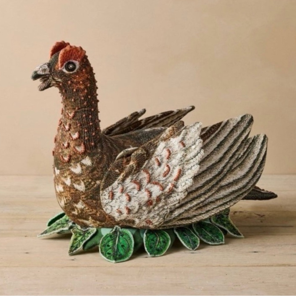 John Derian for Target Grouse Bird Decorative Pillow Beaded Sequins